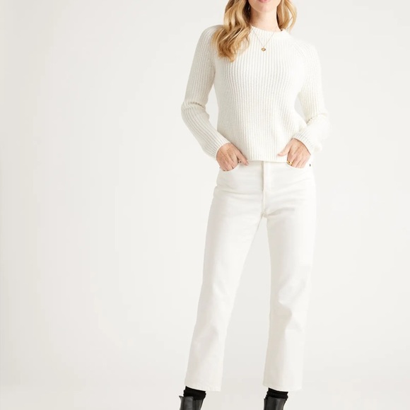 Quince Ivory Organic Cotton Fisherman Crew Sweater Small NWT - Picture 4 of 9